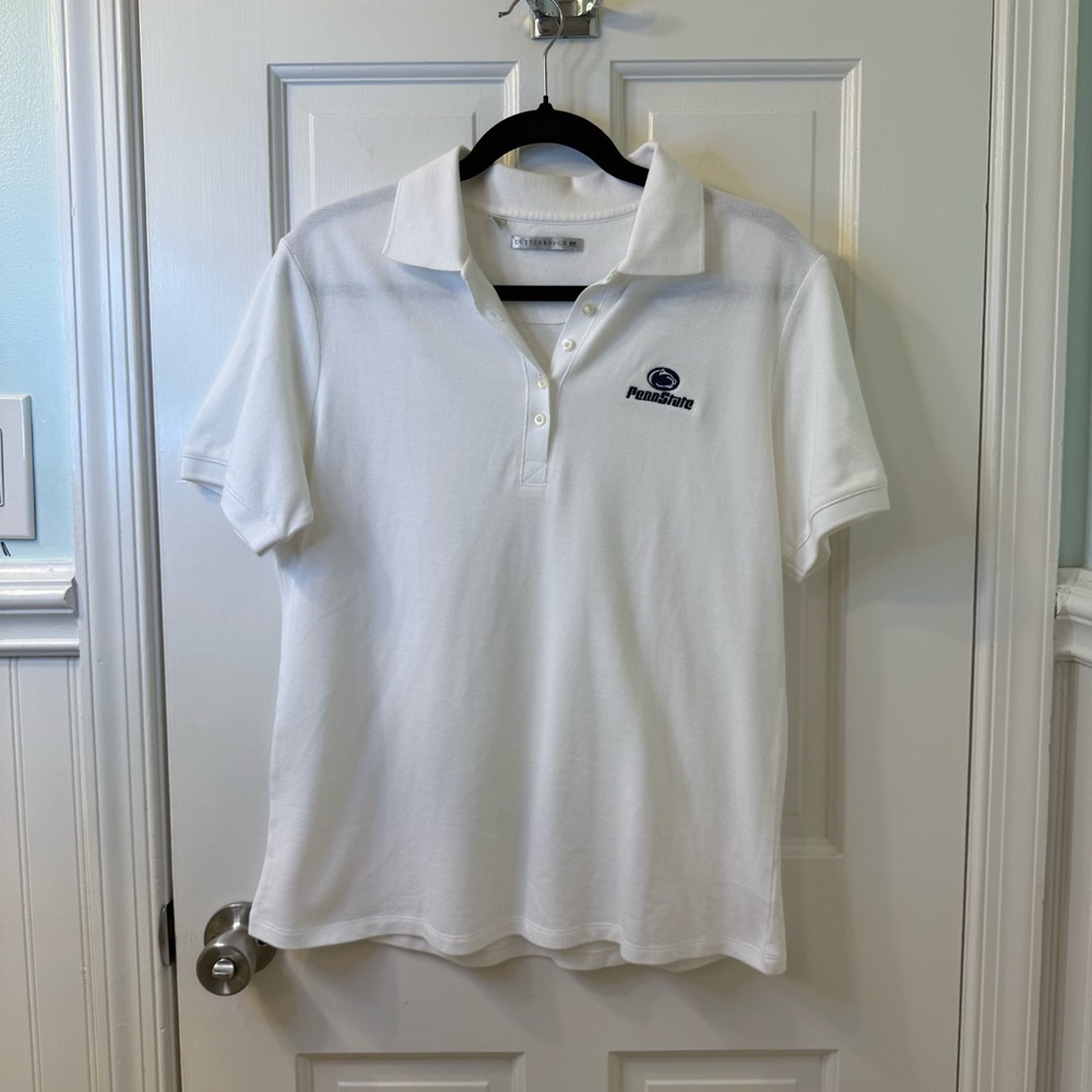 Cutter & Buck White Penn State Polo Shirt Classic Short-Sleeve Women’s Large